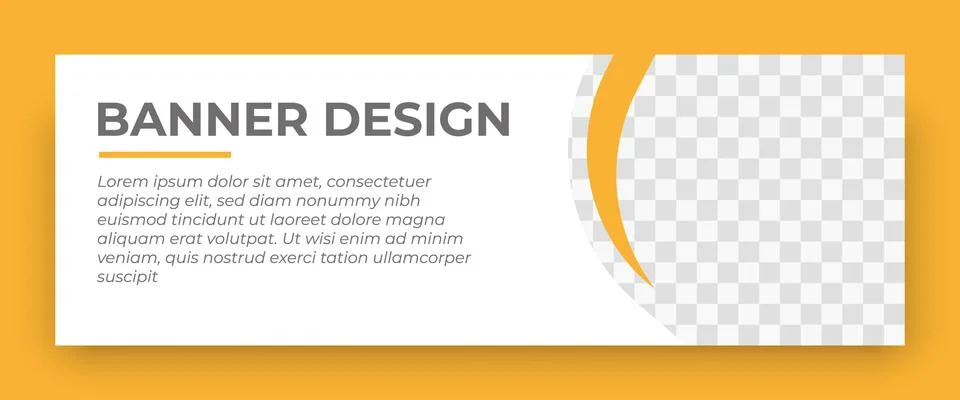 Creative web banner template . standard size with a place for photos. banner  Stock Illustration