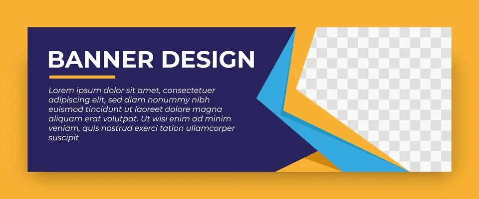 Creative web banner template . standard size with a place for photos. banner  Stock Illustration