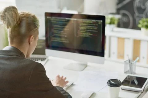 Creative Web Developer Writing Code 写真素材