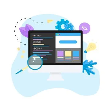 Creative webpage development and web design concept	 Stock-Illustration