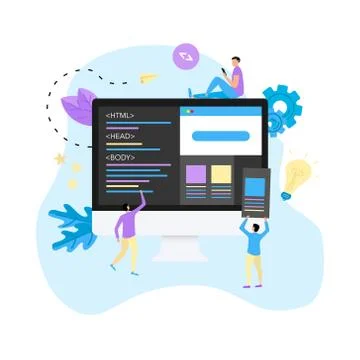 Creative webpage development and web design concept	 Illustrazione stock