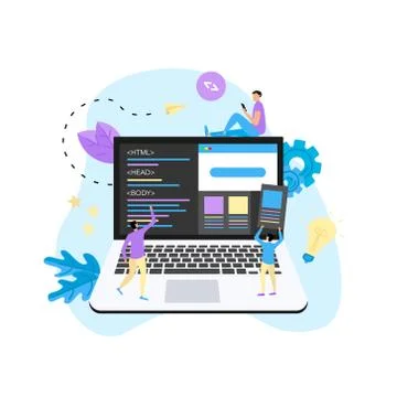 Creative webpage development and web design concept	 Stock-Illustration