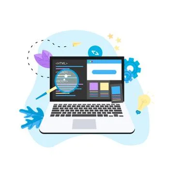 Creative webpage development and web design concept	 Stock-Illustration