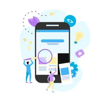Creative webpage development and web design concept	 Stock-Illustration