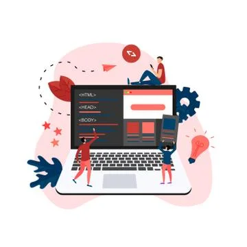 Creative webpage development and web design concept	 스톡 일러스트