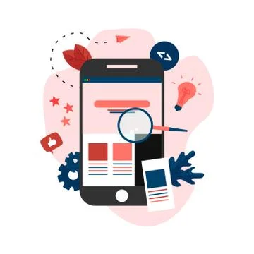 Creative webpage development and web design concept	 Stock-Illustration