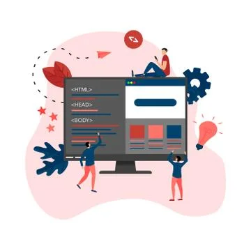 Creative webpage development and web design concept	 Stock-Illustration