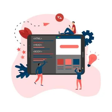 Creative webpage development and web design concept	 Stock-Illustration