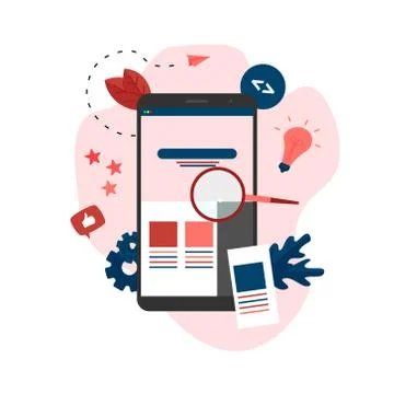 Creative webpage development and web design concept	 Stock-Illustration