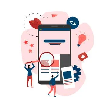 Creative webpage development and web design concept	 Stock-Illustration