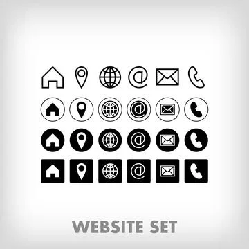Creative website icon set. Stock Illustration