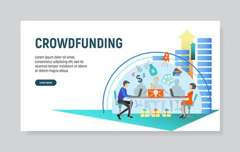 Creative website template for crowdfunding Stock Illustration