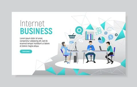 Creative website template for internet business Illustrazione stock