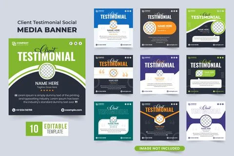 Creative website testimonial set vector with dark backgrounds. Client service Stock Illustration