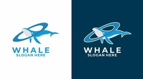 Creative Whale logo design, Whale Vector logo template Stock Illustration