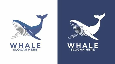Creative Whale logo design, Whale Vector logo template Stock Illustration
