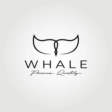 Creative whale tail logo vector illustration design graphic , clever line art Stock Illustration