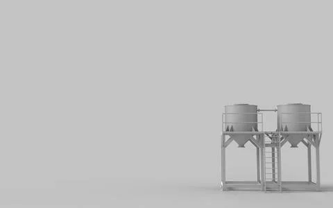 Creative white and grey colour agro silo storehouse for grain and corn farmin Stock Illustration