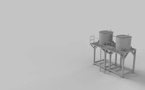 Creative white and grey colour agro silo storehouse for grain and corn farmin Stock Illustration