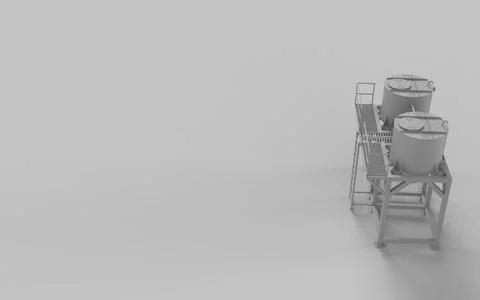 Creative white and grey colour agro silo storehouse for grain and corn farmin Stock Illustration