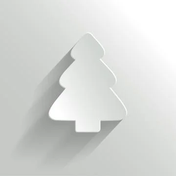Creative White Christmas Tree. Vector Illustration. Stock Illustration