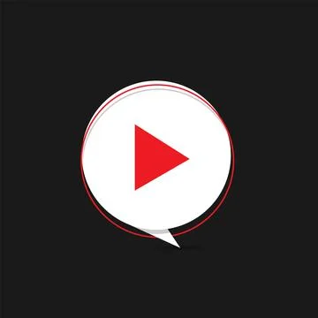 Creative white round play button vector icon Stock Illustration