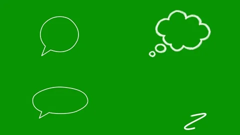 Creative white sketch elements on chromkey green screen highlighting two Stock Footage 346825161