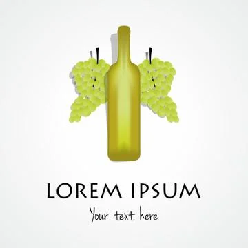 Creative White Wine Logo Template Stock Illustration