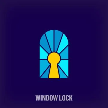 Creative window and lock logo. Stock Illustration