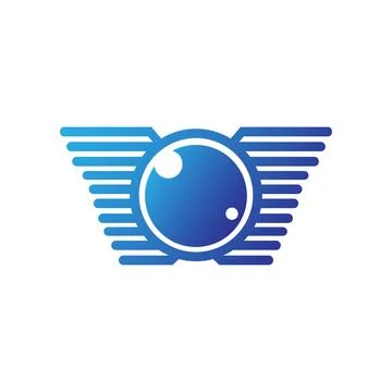 Creative Wings and Eye concept logo design template. Illustrazione stock