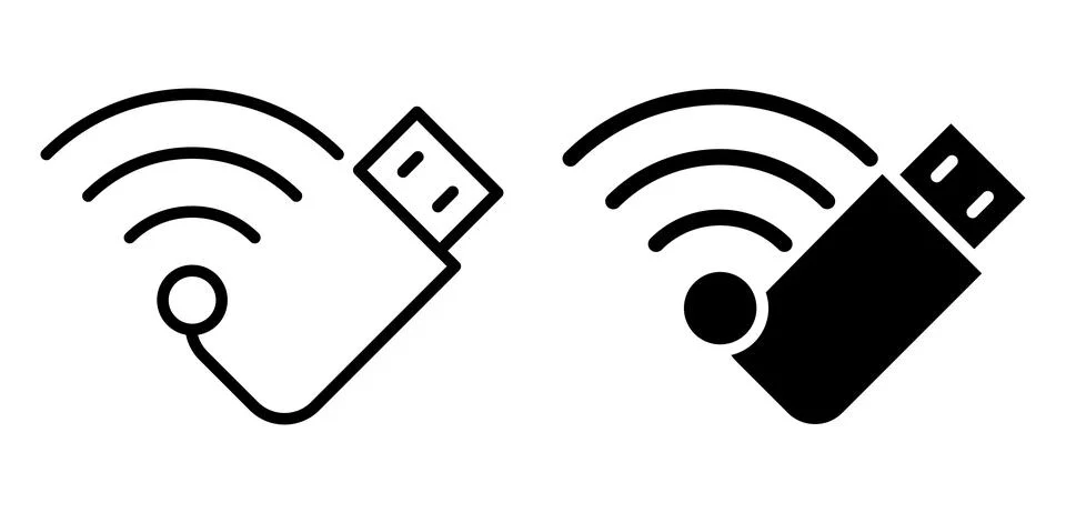 Creative Wireless USB Connection Symbols for Technology and Innovation Concep Stock Illustration