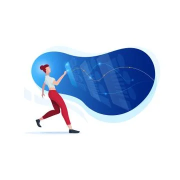 Creative woman working 스톡 일러스트