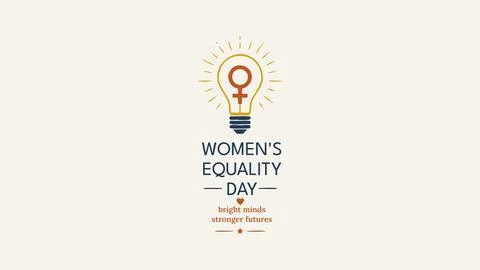 Creative Womens Equality Day Light Bulb Concept Design Stock Illustration