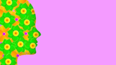 Creative women's face icon animation Video stock 232229523