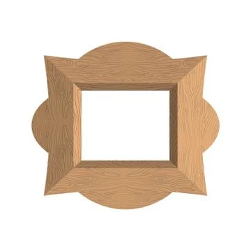 Creative wooden frame. Vector illustration of an empty photo frame Stock Illustration