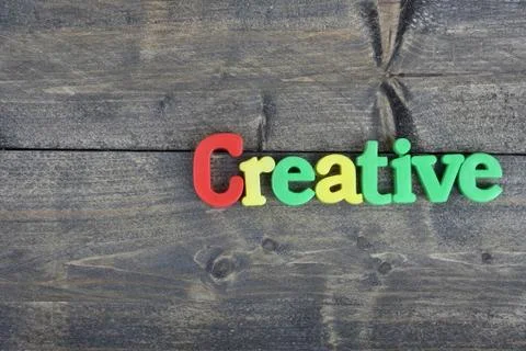 Creative on wooden table Stock Photos