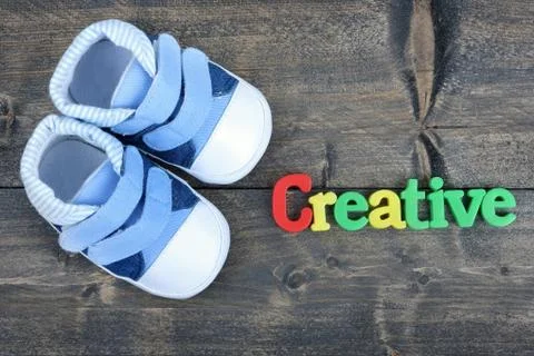 Creative on wooden table 스톡 사진