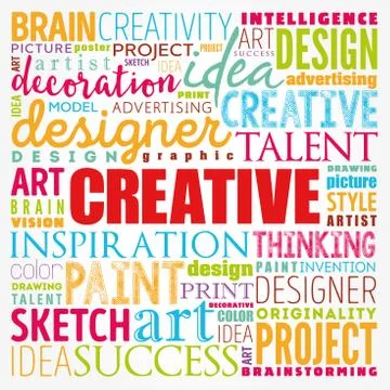 CREATIVE word cloud, creative business concept background Stock Illustration