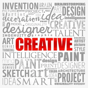 CREATIVE word cloud, creative business concept background Stock Illustration