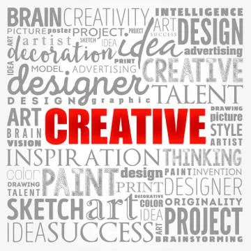 CREATIVE word cloud, creative business concept background Stock Illustration