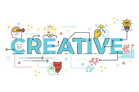 Creative word lettering typography design Illustrazione stock