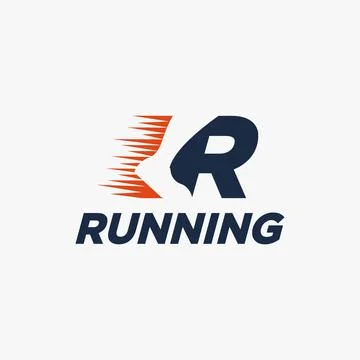 Creative word mark logo, R for Run logo / Running logo vector template Stock Illustration