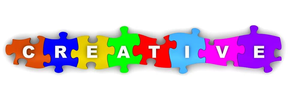 Creative. Word on puzzles 스톡 일러스트