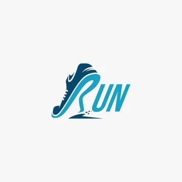Creative wordmark logo, R for Run logo / Running logo vector template Stock Illustration