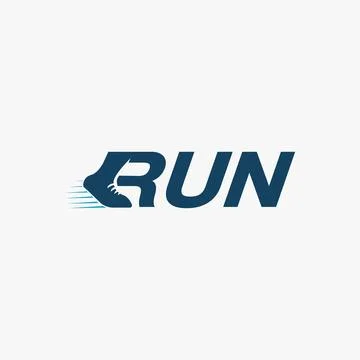 Creative wordmark logo, R for Run logo, Running logo vector template Stock Illustration