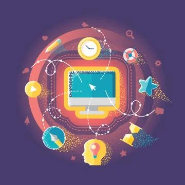 Creative Work On The Computer Illustrazione stock