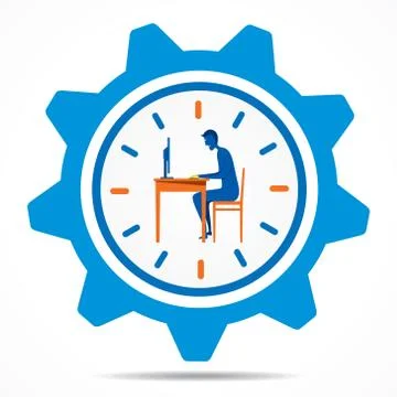 Creative work on time design concept Stock Illustration
