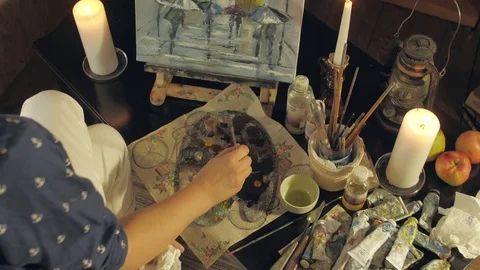 Creative work of the writer picture Stock Footage 72729947