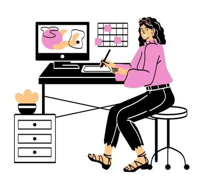 Creative worker concept Illustrazione stock