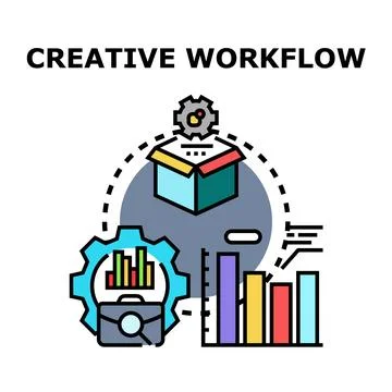 Creative workflow process optimizing project development vector Stock Illustration